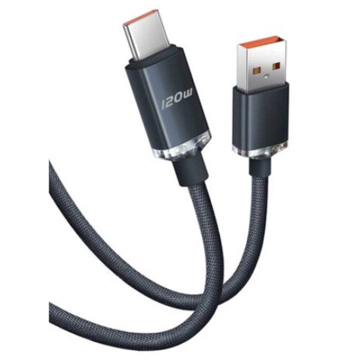 Cablu de incarcare rapida USB Type C, 120W 6A, negru, 1m
