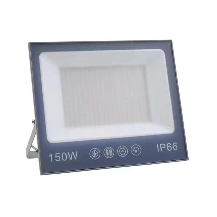 150W LED-es reflektor, 15000LM, kül- vagy beltéri használatra, IP66, matt, tükröződésmentes üvegben
