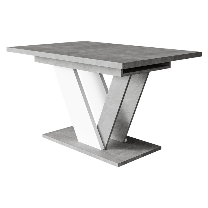 Masa Grenger, 120x80x76 cm, beton / alb, Mirjan24