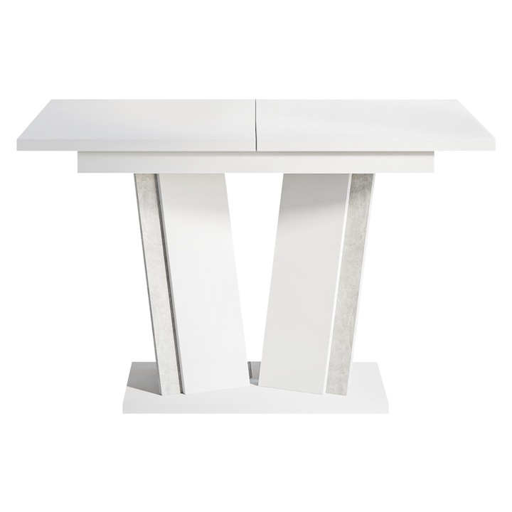 Masa extensibila Lyliad 2, 120x80x75 cm, alb lucios / beton, Mirjan24