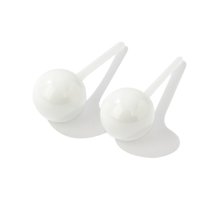 Cercei cu Bila pentru Urechi Sensibile, Cercei din Portelan, Hippoalergenici, Cercei Micuti cu Surub pentru Femei, Fete, Set Cercei Rotunzi Clasici cu Bila, 1 Pereche (alb)