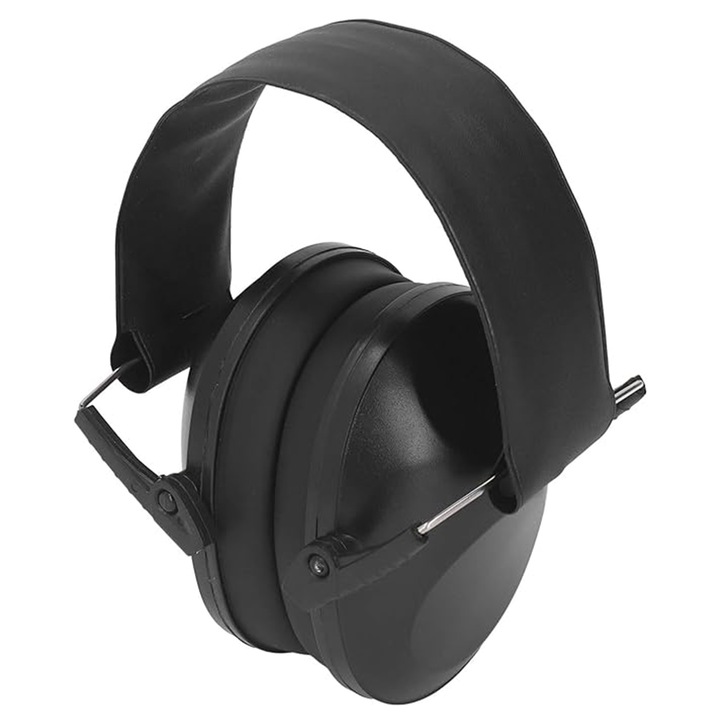 Casti de protectie, Axroad Mall, Reducere zgomot, Confortabil, Portabil, Pliabil, pentru vanatoare, tir sportiv, aviatie, invatare, sleeping, santiere civile si industriale, Plastic ABS, Negru, Marime universala