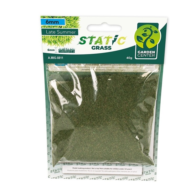 Statikus fű diorámákhoz A.Mig 8811 Statikus fű késő nyár 6 mm 40gr MIG 8811