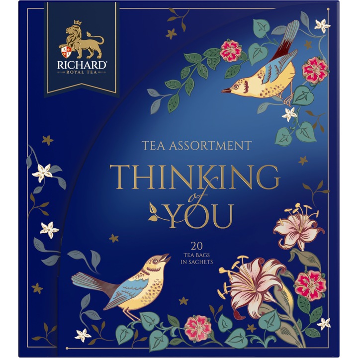 Richard Royal Thinking of You - ajándékdobozos filteres fekete tea-válogatás 4 ízben, 37g