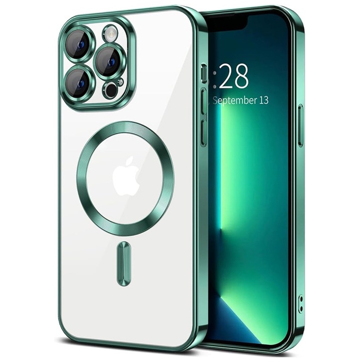 Husa pentru iPhone 13 Pro Techsuit Luxury Crystal MagSafe Light Green