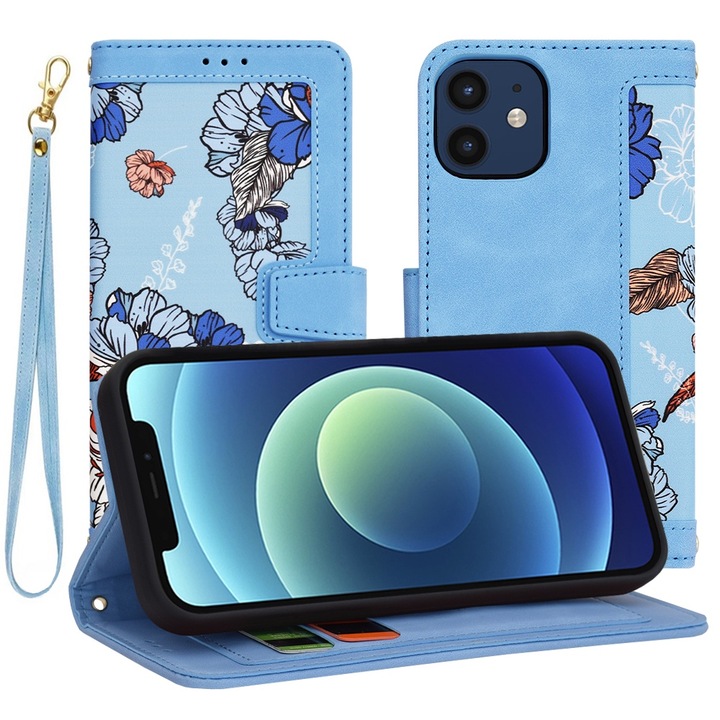 Калъф fixGuard FlipCraft за iPhone 12 / 12 Pro - Vibrant Blue