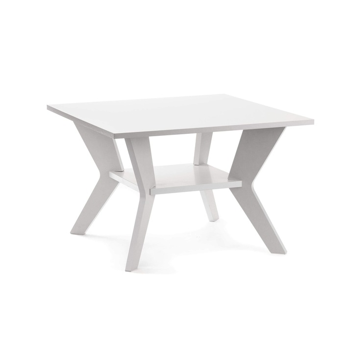 Масичка за кафе, Stiv-Meble, KAM, STOL_KAM_BM, 65x65x44 cm, MDF, Бял