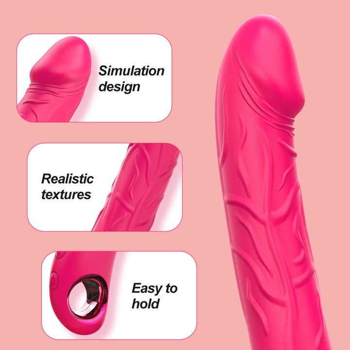 Vibrator Dildo cu impingere, Miaoling®, vibrator feminin 2 in 1 punct G, Dildo anal realist din silicon moale Jucarii sexuale pentru femei adulte, cu 10 vibratii 3 moduri de impingere, masina de jucarii sexuale de impingere pentru placerea femeilor