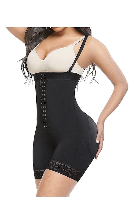 Боди Shaper с презрамки и цип, Моделиращо бельо, висока талия, 3 в 1 Wasp Waist, памук/еластан