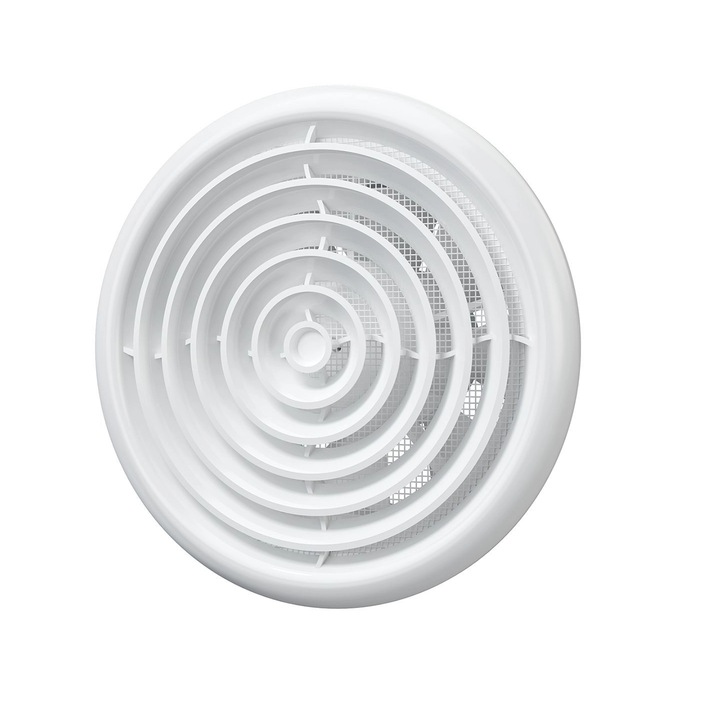 Ventilator de uz casnic Era Flow 5S BB, Cu rulment, Plasa de insecte, 125mm, 18W, 190m3/ora, 36dB, Alb