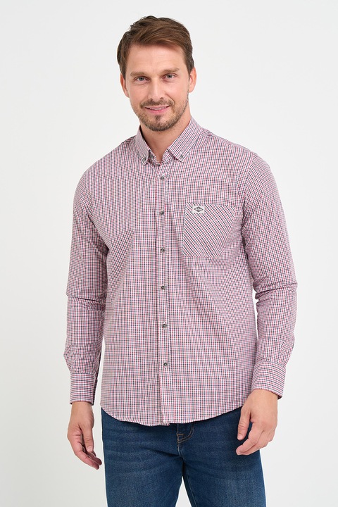 Lee Cooper, Camasa de bumbac cu maneci lungi, Rosu/Alb, S