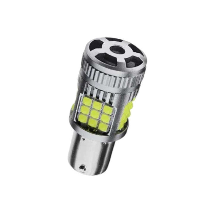 LED крушка за мигач PY21W / BAU15S / 1156, DRL дневни светлини, 30W, 2800LM, 6000K Студено бяло, 36 SMD 3030, вграден вентилатор, вграден Canbus, без грешка при изгоряла крушка, 12V AutoREY® Premium