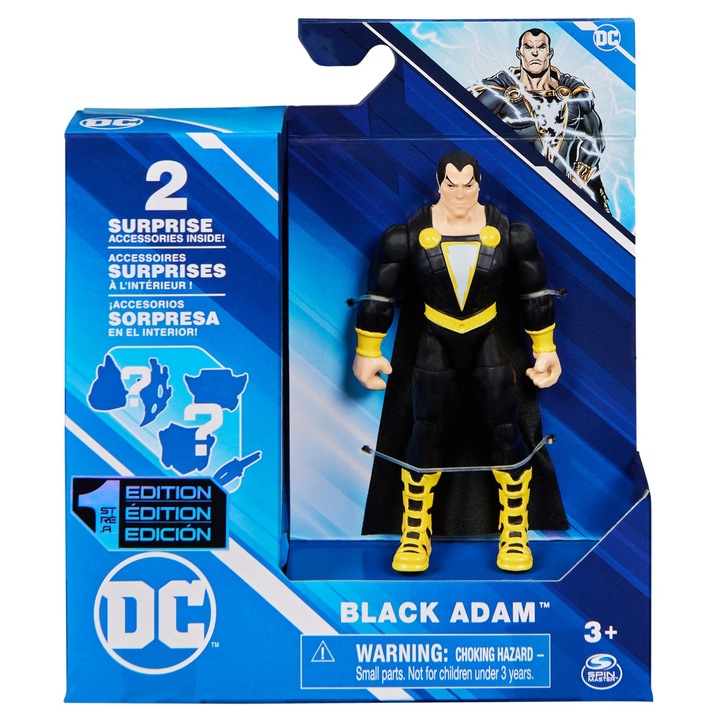 Фигурка DC Comics - Black Adam, С 2 аксесоара изненада, 10 см