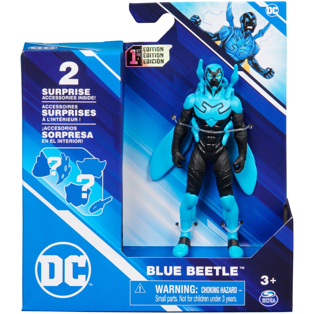 Figurina DC Comics - Blue Beetle, cu 2 accesorii surpriza, 10 cm