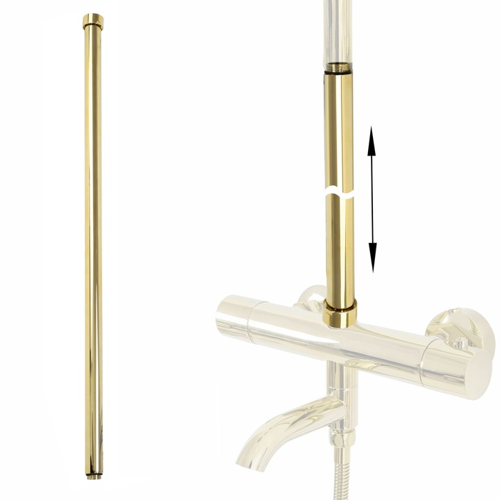Удължител за душ комплект Rea Gold, 60cm