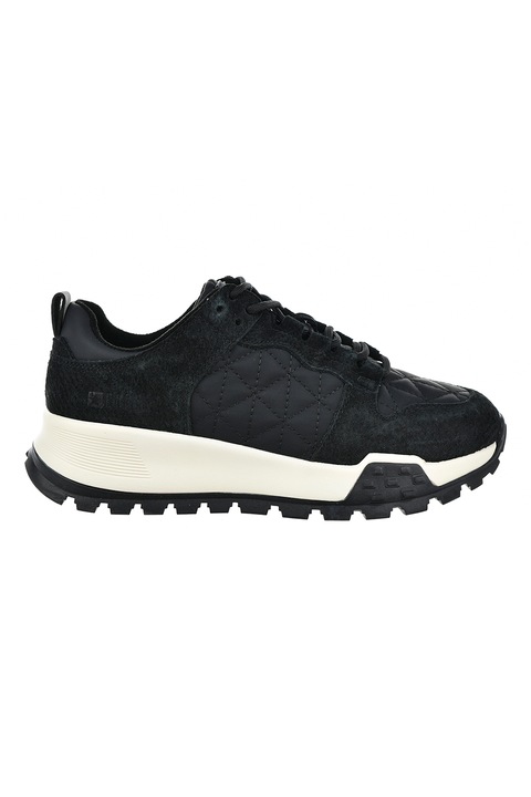 Big Star, Pantofi sport de piele ecologica cu garnituri de piele intoarsa, Negru