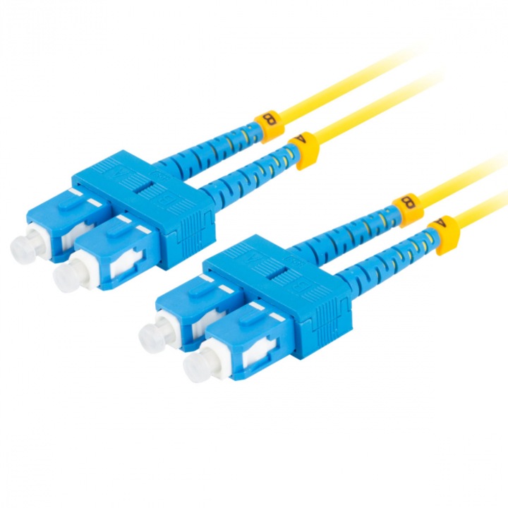 A_4723 Patch Cord Fibra Optica 2 mm Duplex Single Mode Manta LSZH SC/UPC - SC/UPC 5 metri