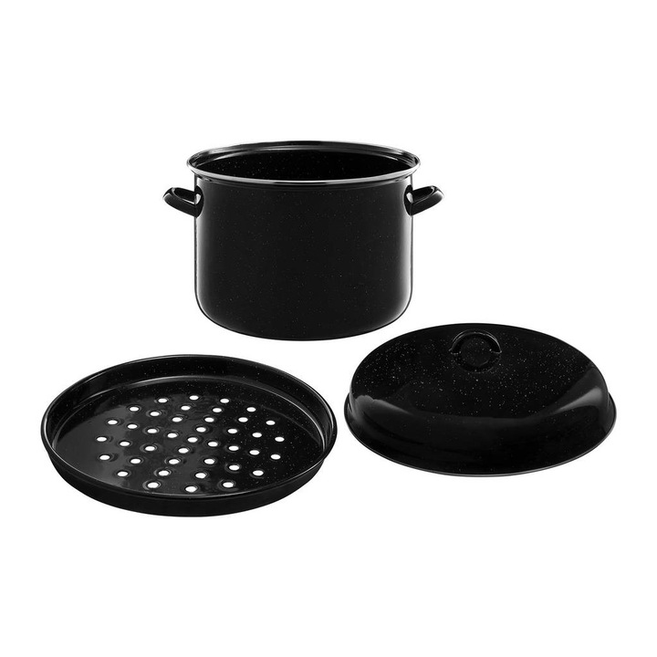 Emalia Olkusz zománcozott befőző fazék fedővel+szűrővel 30 cm/12 l