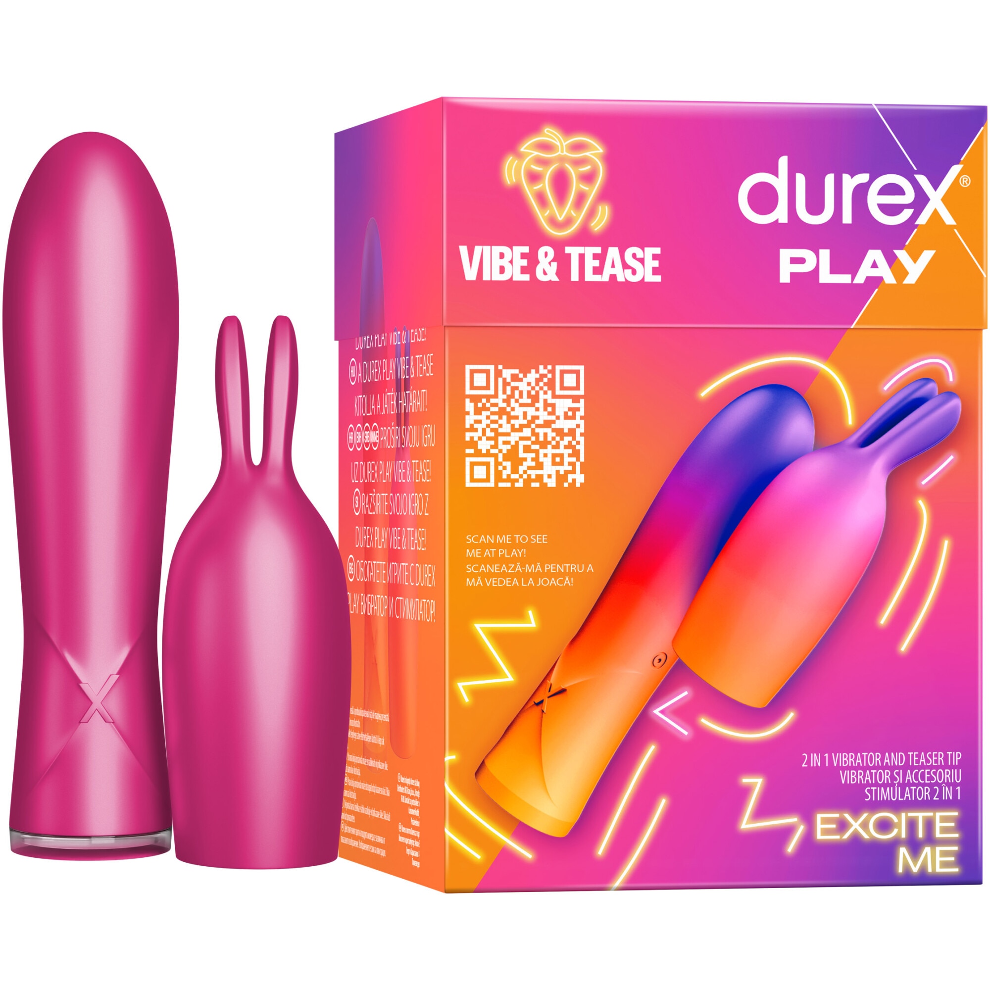 Vibrator Durex 2in1 Vibe & Tease - eMAG.ro
