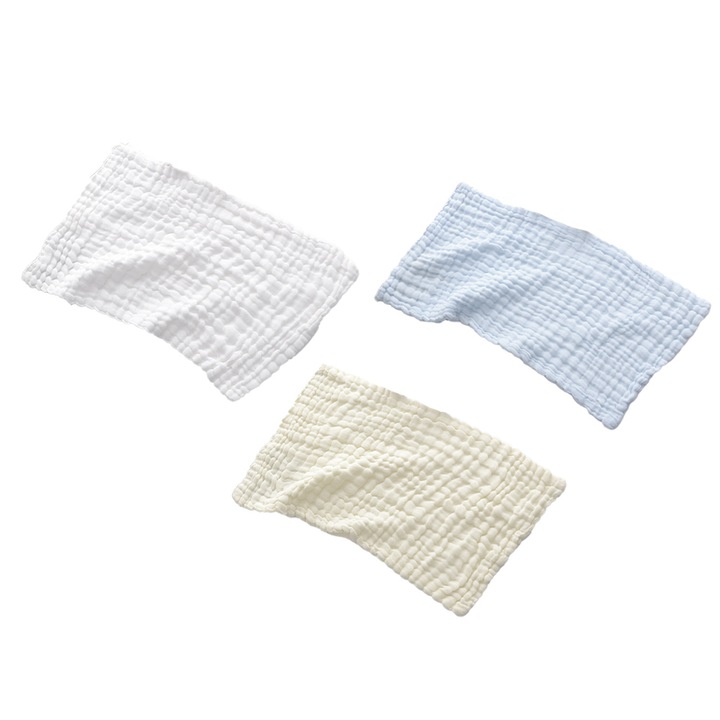 Prosop muselina pentru bebelusi Herusi, 6 straturi, moale, absorbant, alb
