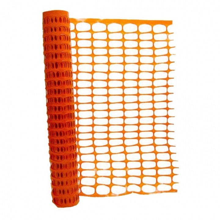 Plasa delimitare lucrari, portocalie 1m x 50m