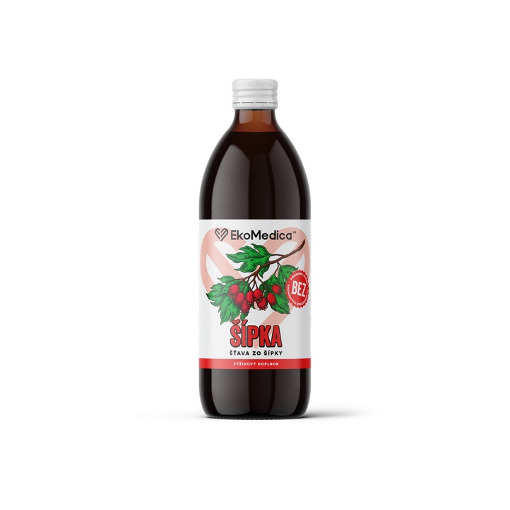 Shipka folyékony étrend-kiegészítő, Cukor nélkül, Tartósítószer nélkül, Tiszta kivonatok, Vitaminok, Ásványi anyagok, Antioxidánsok, Rostok, Aminosavak, Immunrendszer, Vízhajtó, Testregeneráló, Összehúzó hatás, Egészséges szív, EkoMedika SK, 500 ml