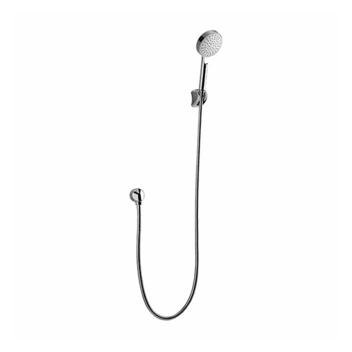 Комплект душ слушалка/маркуч/скоби American Standard, меден, стенен, сребрист