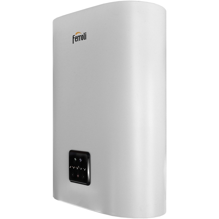 Електрически бойлер Ferroli Titano Twin 50 S, Wi-Fi управление, 1800W, 50 л, Вертикален/хоризонтален монтаж, Дигитален контролен панел, Двоен резервоар