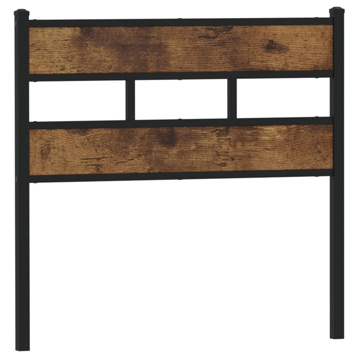 Tablie de pat vidaXL, stejar fumuriu, 100 cm, fier si lemn prelucrat, 5.85 kg 4017082