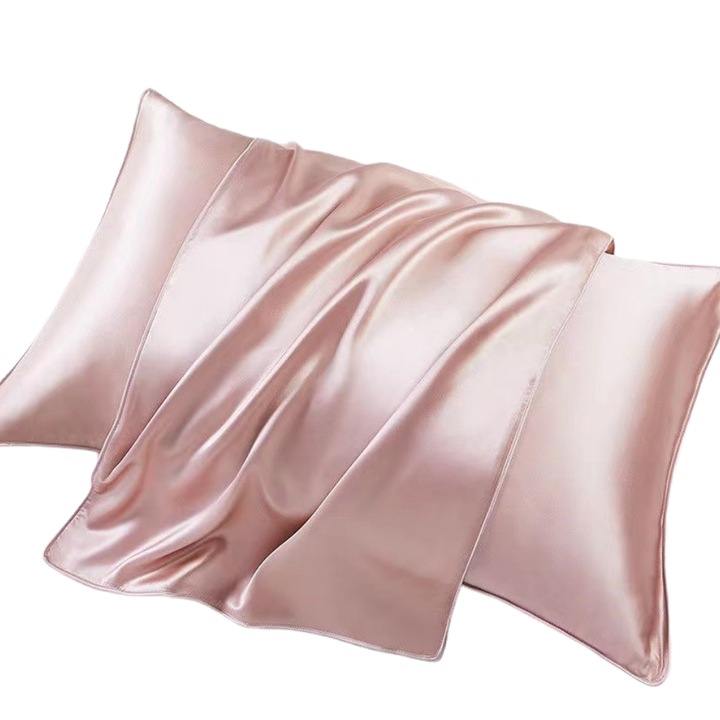 Set de 2 Fata de Perna din Satin cu Protectie pentru Par si Ten, 48x74cm cm, Facilitieaza somnul, Usor de utilizat, hipoalergenic, Anti-Statica, Placuta la atingere, roz