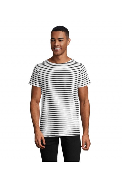 Férfi póló, SOL'S MILES MEN - SO01398, Fehér/Tengerészkék