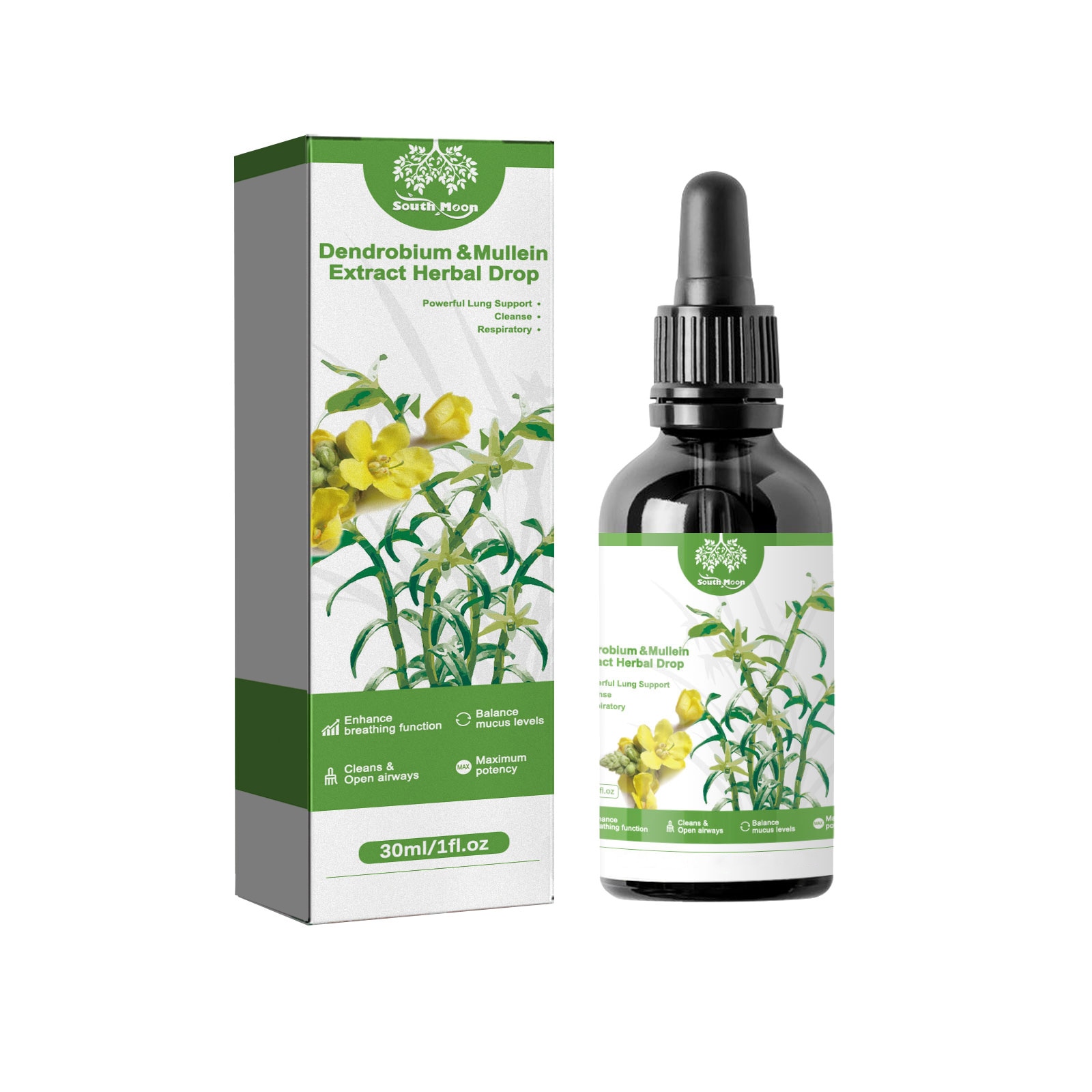 Picaturi pentru ingrijire plamani South Moon, pe baza de plante, 30ml -  eMAG.ro