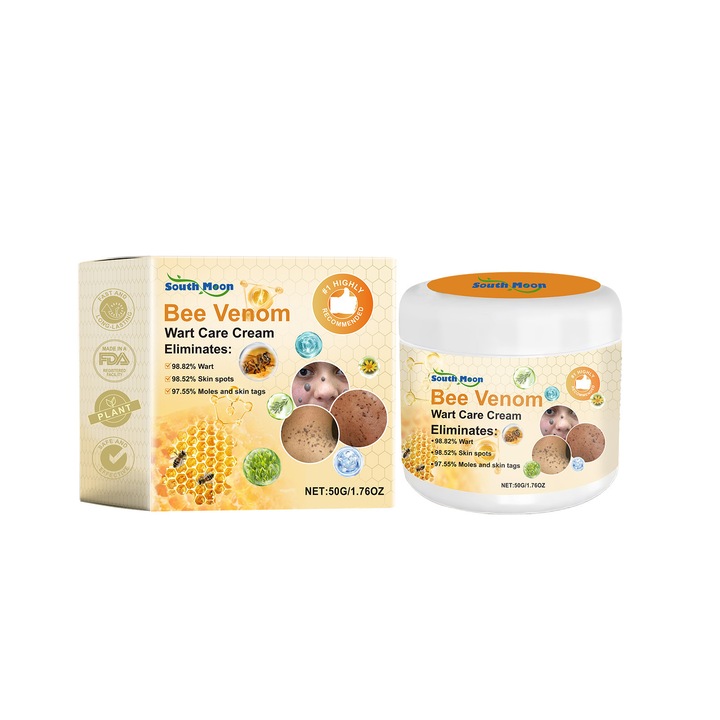 Crema cu venin de albina pentru eliminarea negii, Unguent pentru tratamentul molluscum，Eliminator natural de negii, Crema pentru， 50g
