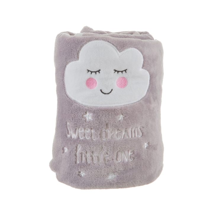 Paturica bebe Sass & Belle, Fleece, 70x105 cm, Gri