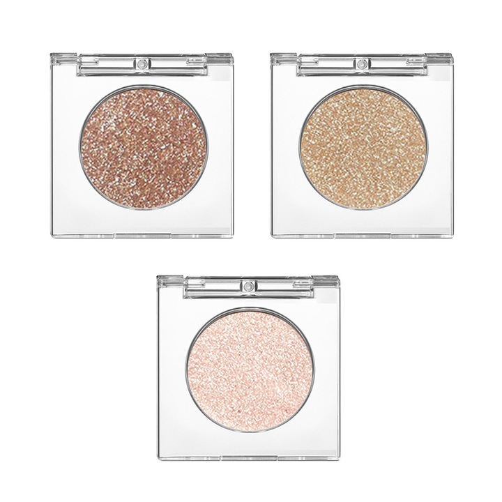 Szemhéjfesték paletta, monokróm, csillámporos, 3 darabos