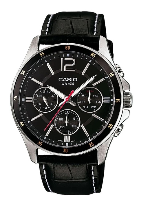 Ceas Casio MTP-1374PL-1AVEF, Analog Quartz, Curea Piele, Rezistent la Apa 5 ATM