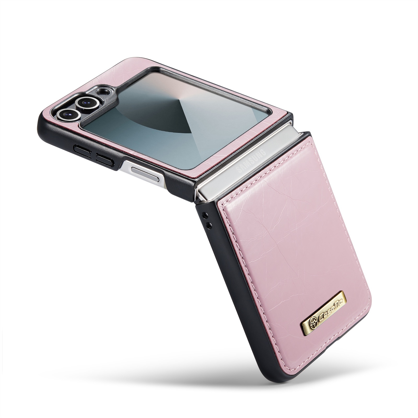 Husa pentru Samsung Galaxy Z Flip6, piele fina, tip carcasa, CaseMe, culoare Roz