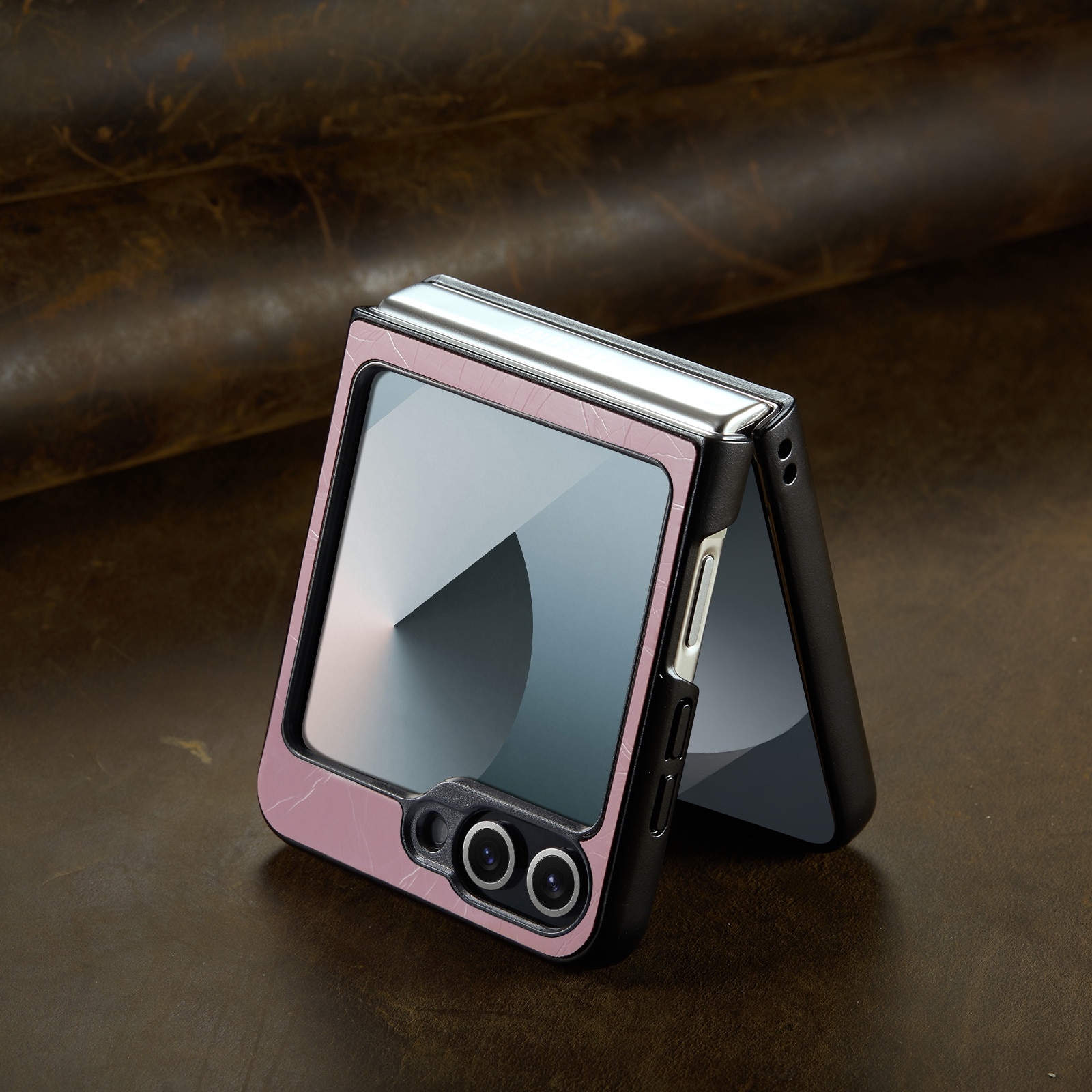 Husa pentru Samsung Galaxy Z Flip6, piele fina, tip carcasa, CaseMe, culoare Roz