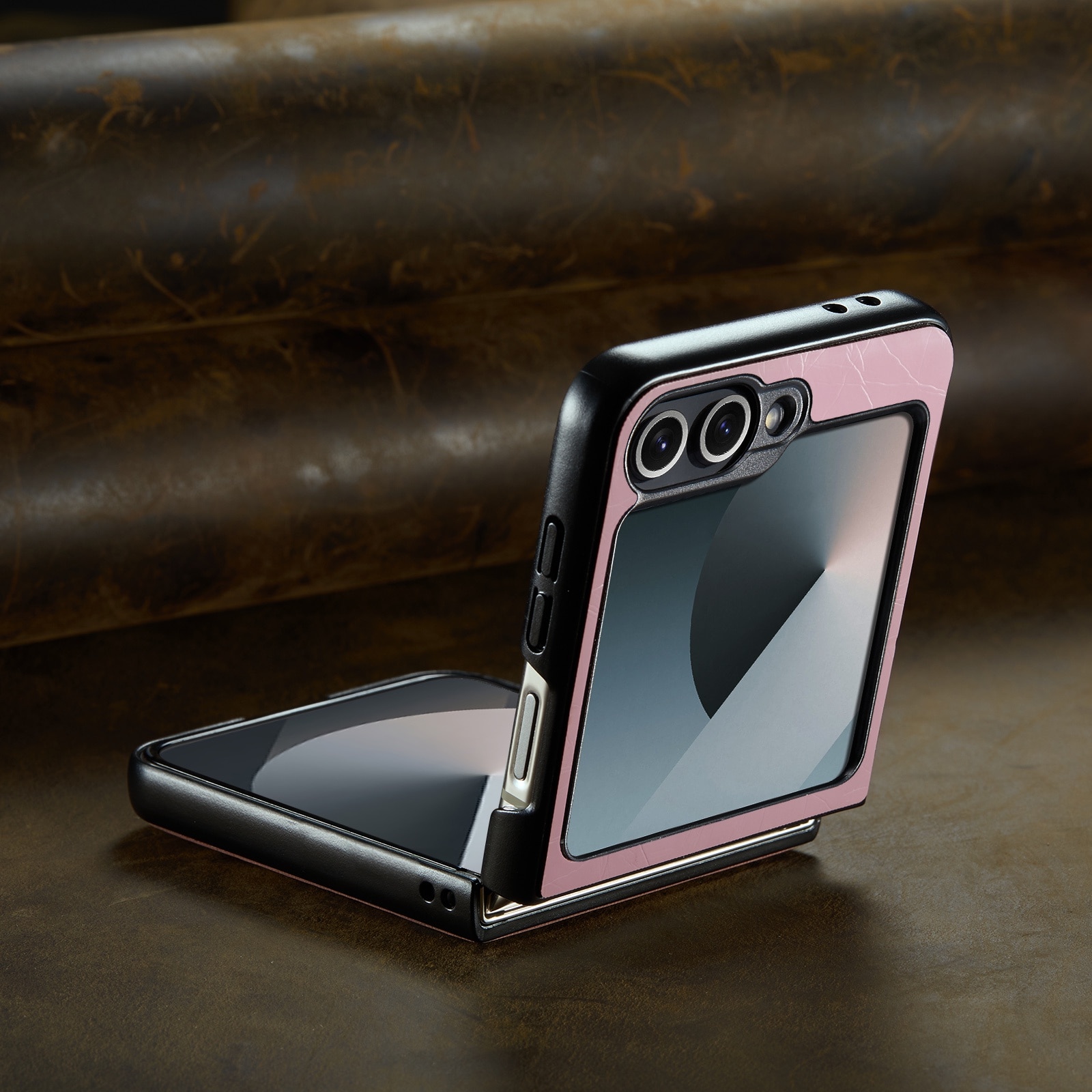 Husa pentru Samsung Galaxy Z Flip6, piele fina, tip carcasa, CaseMe, culoare Roz