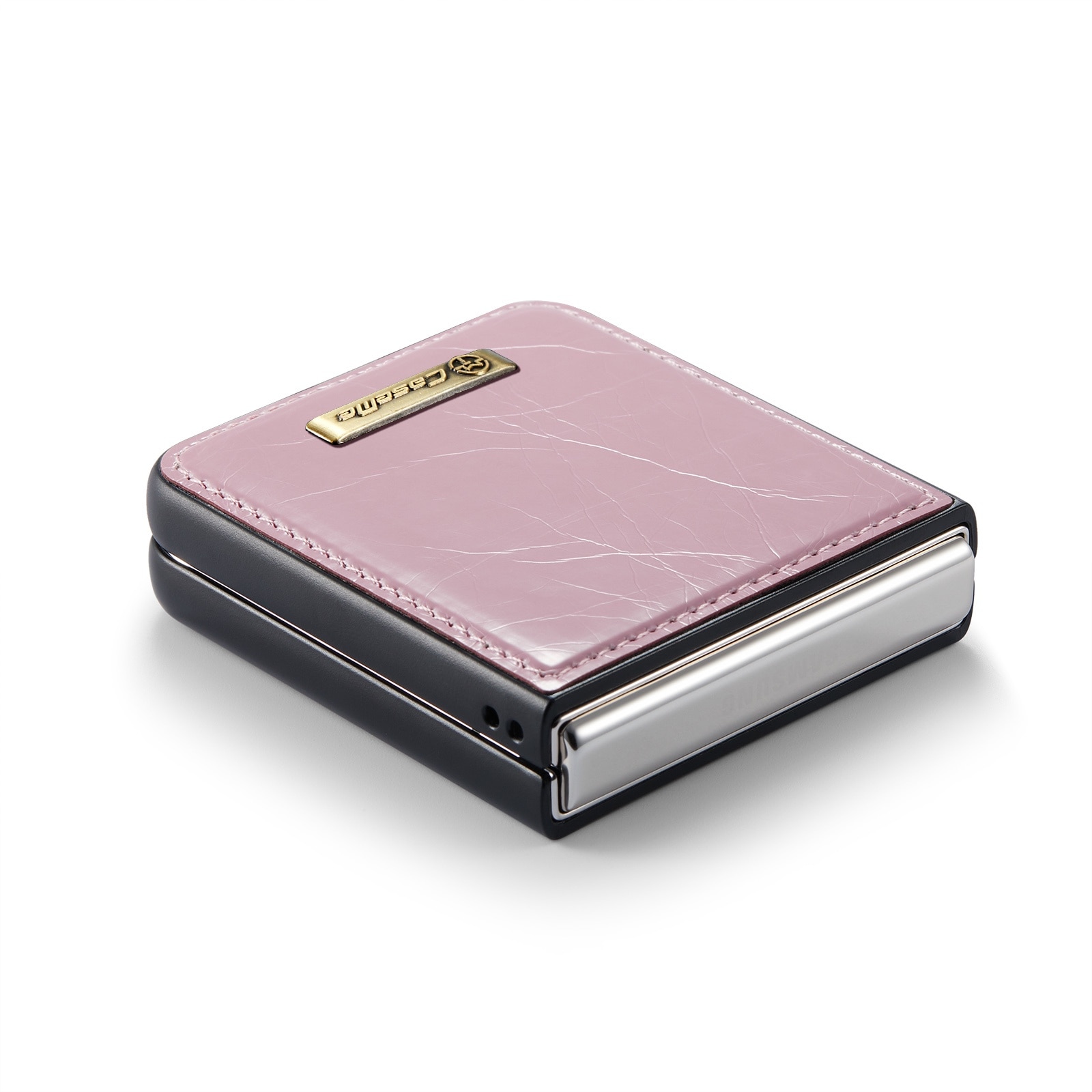 Husa pentru Samsung Galaxy Z Flip6, piele fina, tip carcasa, CaseMe, culoare Roz