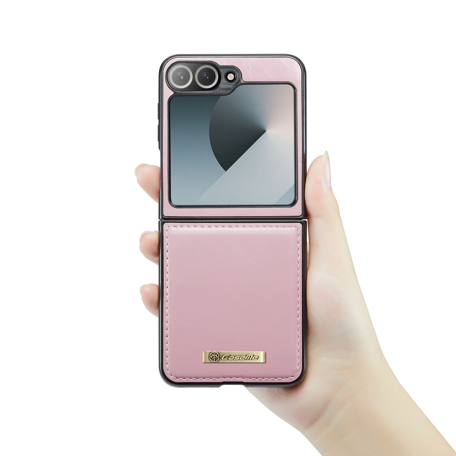 Husa pentru Samsung Galaxy Z Flip6, piele fina, tip carcasa, CaseMe, culoare Roz