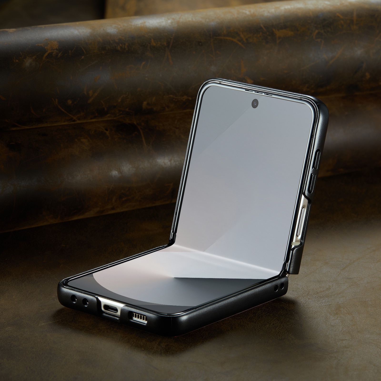Husa pentru Samsung Galaxy Z Flip6, piele fina, tip carcasa, CaseMe, culoare Roz