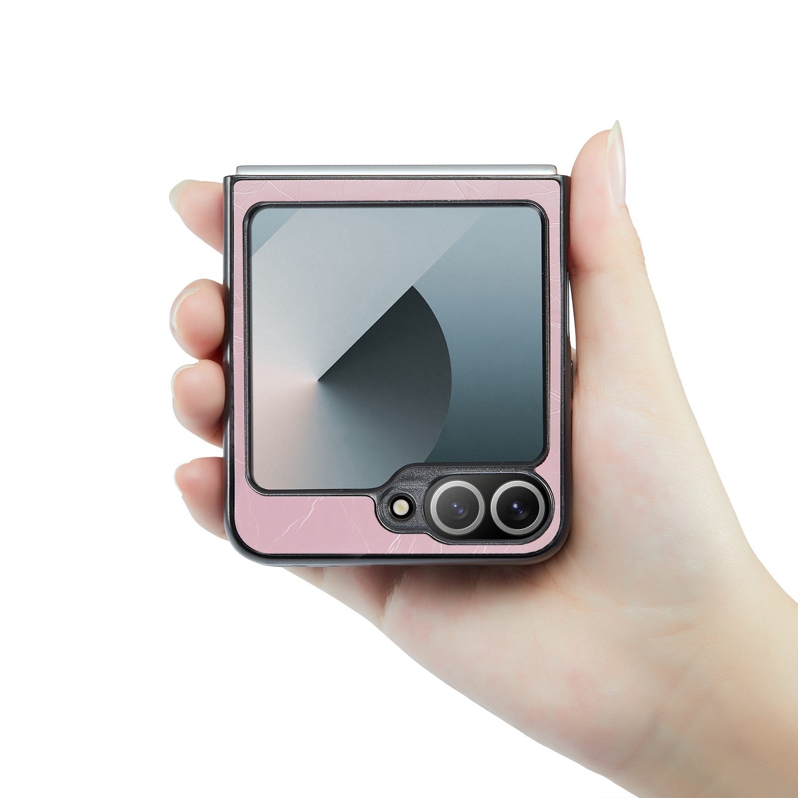 Husa pentru Samsung Galaxy Z Flip6, piele fina, tip carcasa, CaseMe, culoare Roz