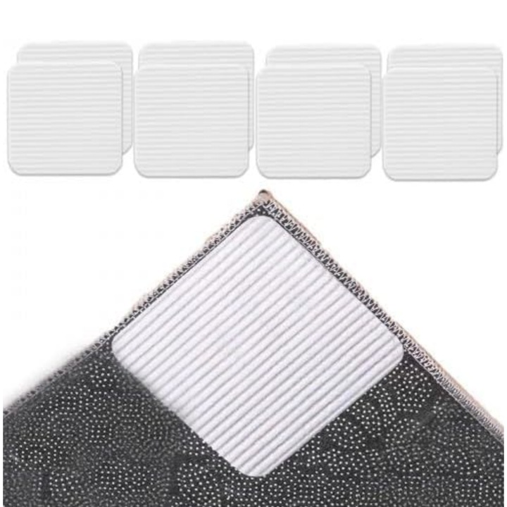 8 db-os TasyPins csúszásgátló szőnyegpárna, mosható, szőnyegrögzítéshez, 10x10cm