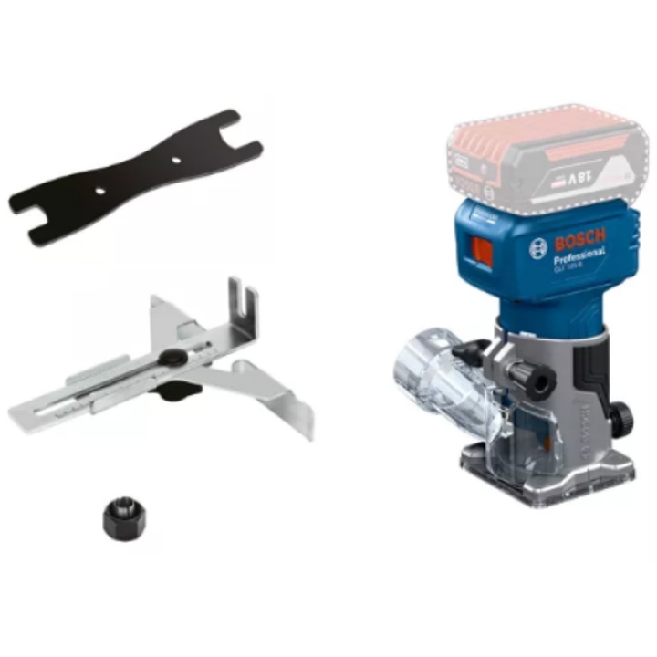 Оберфреза BOSCH Professional GLF 18V-8, 18V, скорост 10000-30000 об/мин, без батерия, без зарядно устройство