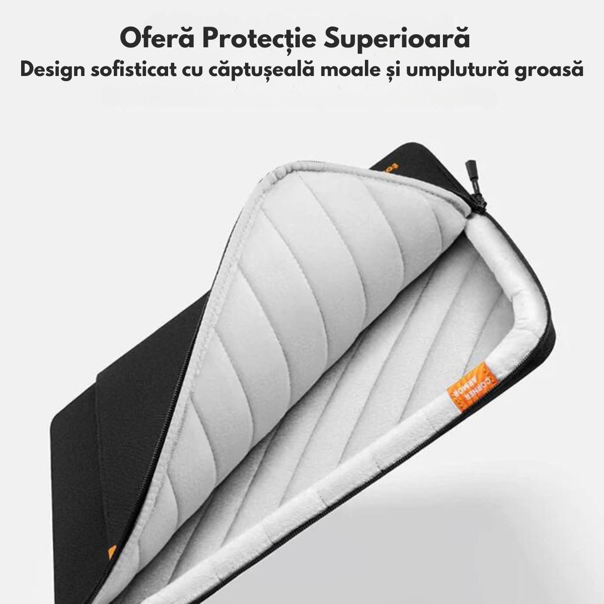 Husa de Protectie si Transport MacBook / Laptop / Tableta de 13 Inch, Dasbo®, Impermeabila, Rezistenta la socuri, Fermoar rezistent, cu Burete moale impotriva socurilor, Colturi intarite, Compatibila Universal, Negru