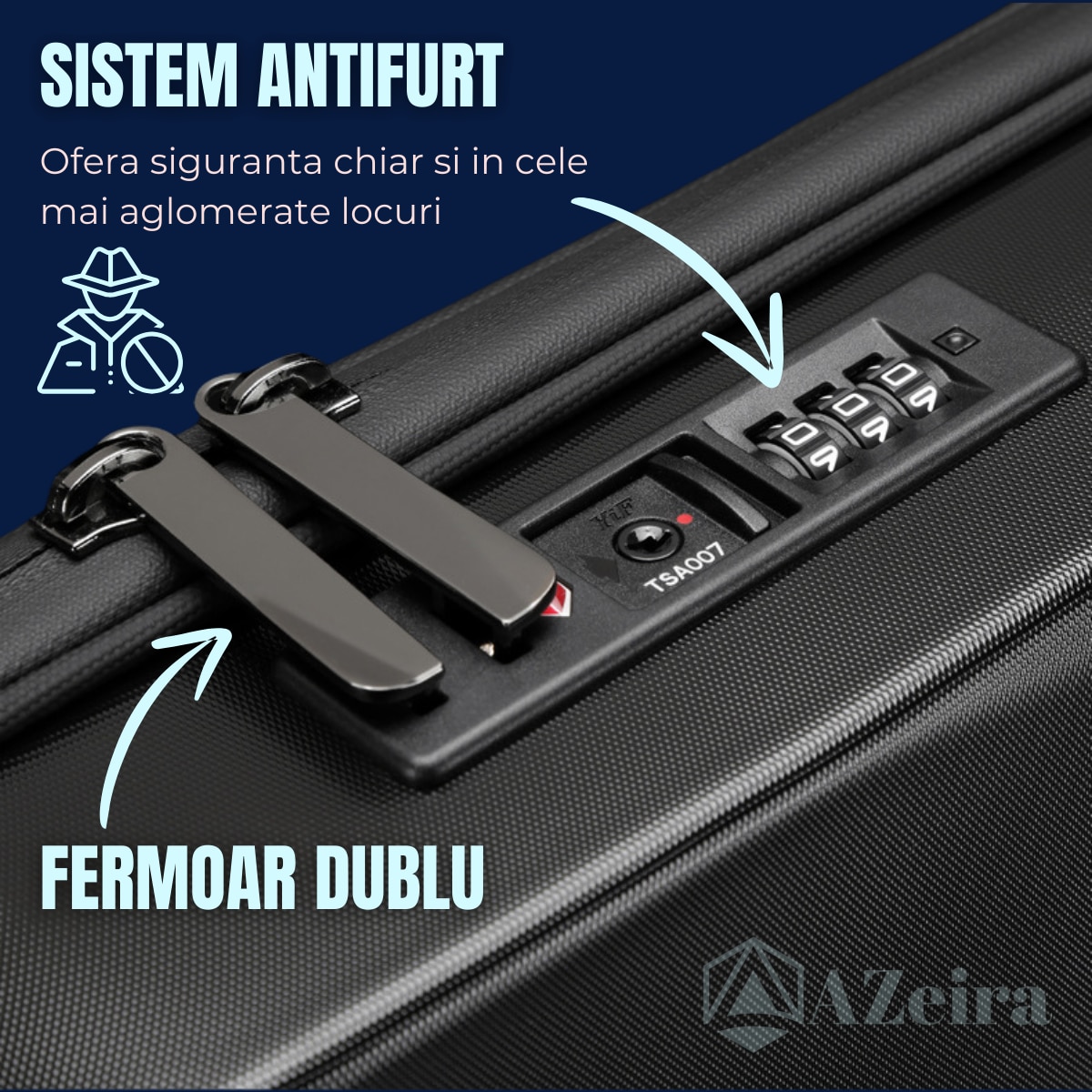 Rucsac Smart Extensibil pentru Laptop AZeira®, Barbatesc, Antifurt, Cifru Securitate, Conectivitate Multifunctional, Ergonomic, Organizare optima, Multiple buzunare, Protectie Laptopuri, 47x30x10/20 cm, Negru Carbon