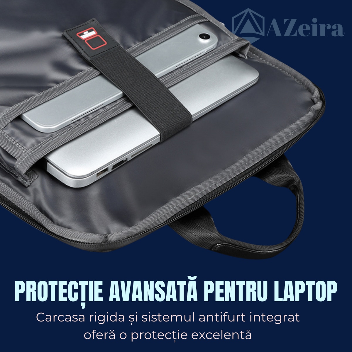 Rucsac Smart Extensibil pentru Laptop AZeira®, Barbatesc, Antifurt, Cifru Securitate, Conectivitate Multifunctional, Ergonomic, Organizare optima, Multiple buzunare, Protectie Laptopuri, 47x30x10/20 cm, Negru Carbon