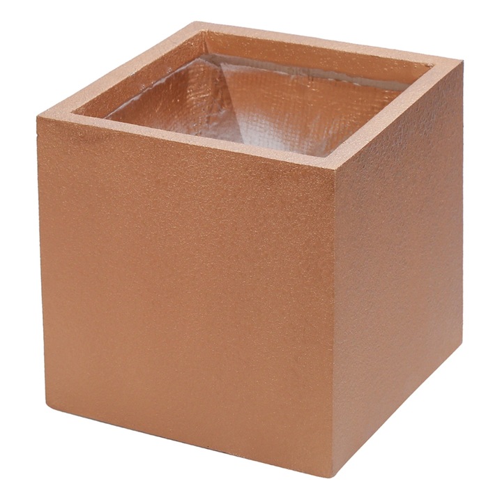 Ghiveci ecologic, Eco-friendly, Naimeed D6345, Mare, din materiale minerale, Maro, 50x50x50cm