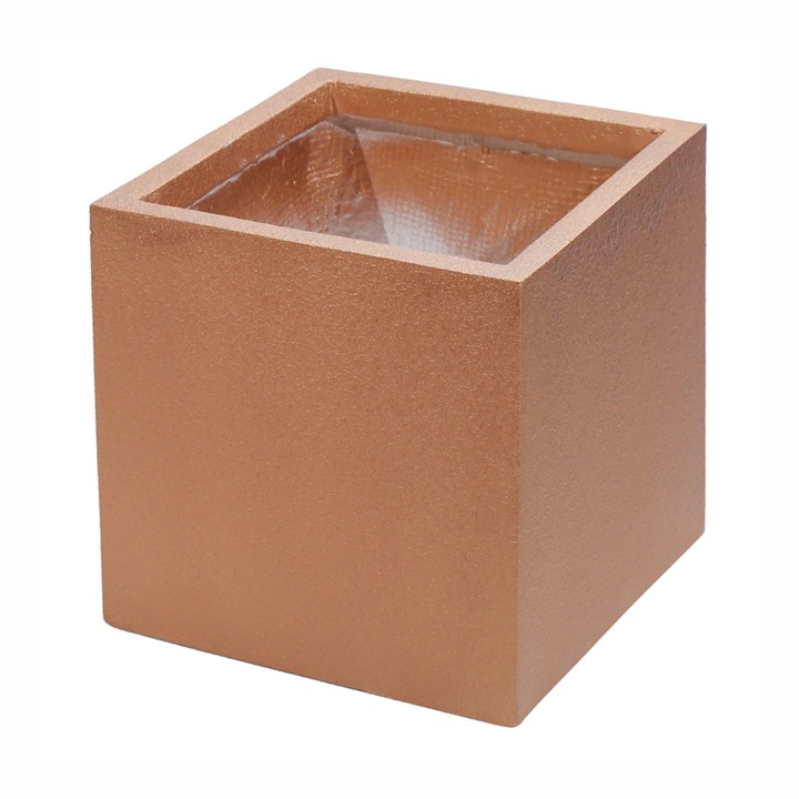 Екологична саксия, Eco-friendly, Naimeed D6345, Средна, от минерални материали, Кафява, 40x40x40см